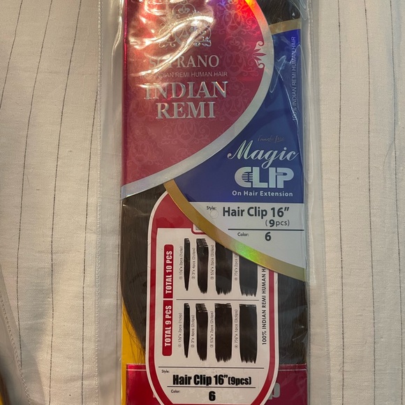 Remi 16” brunette #6 clip in hair extensions - 2 packs - Picture 2 of 4